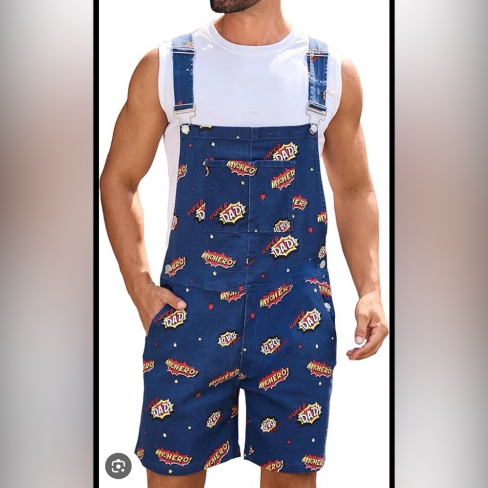 Men's Comic Print Blue Shorts